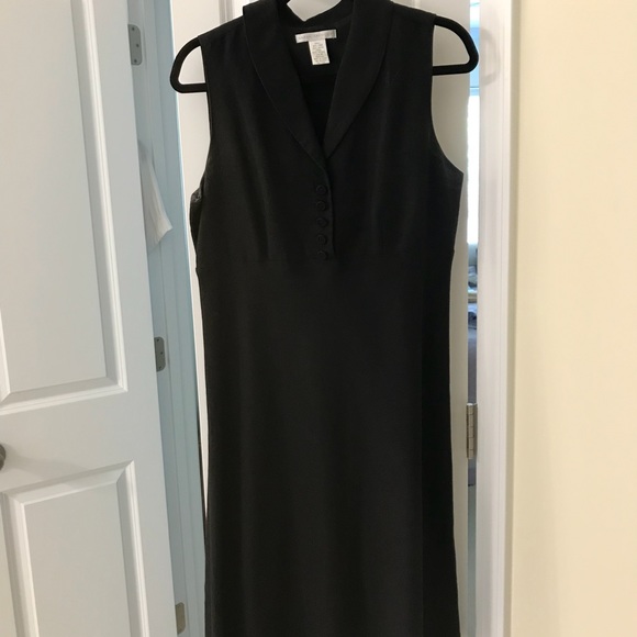 womens black linen dress